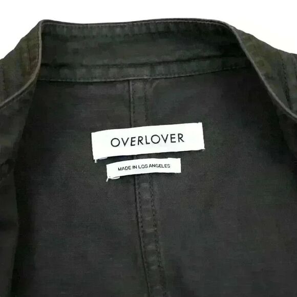 OVERLOVER Mulholland Utility Jumpsuit in Dark Gray Cotton Linen Size Medium - Picture 4 of 9